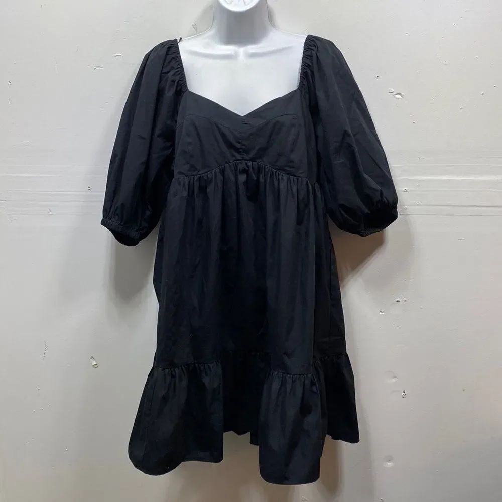 Banana Republic Factory Puff Sleeve Empire Waist Mini Dress Medium